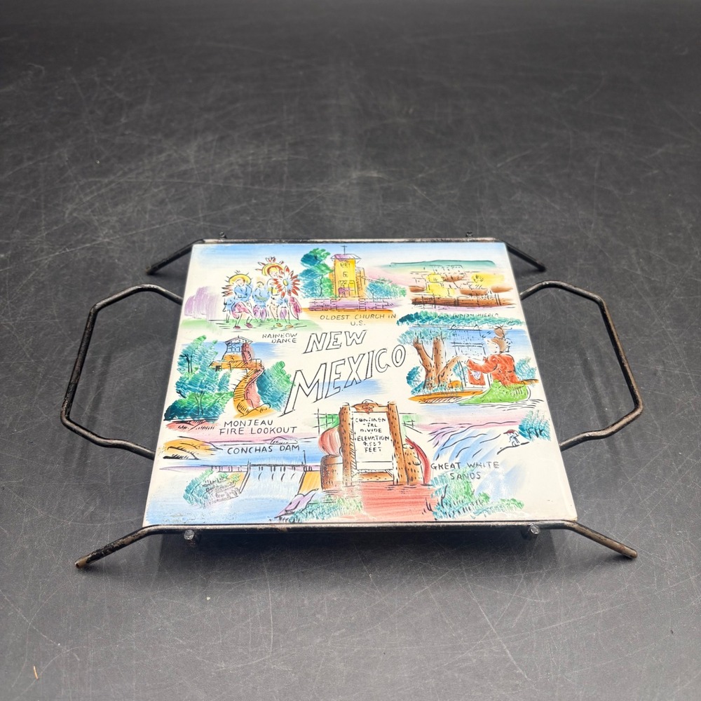 Unbranded Ceramic Tile Trivet Unisex OS Multicolor Good Vtg New Mexico Souvenir